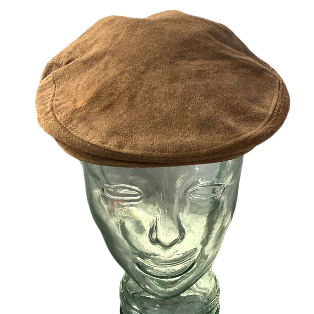Country Gentleman Newsboy Cabbie‎ Leather Cap Vintage Flat Hat Driver Mens M